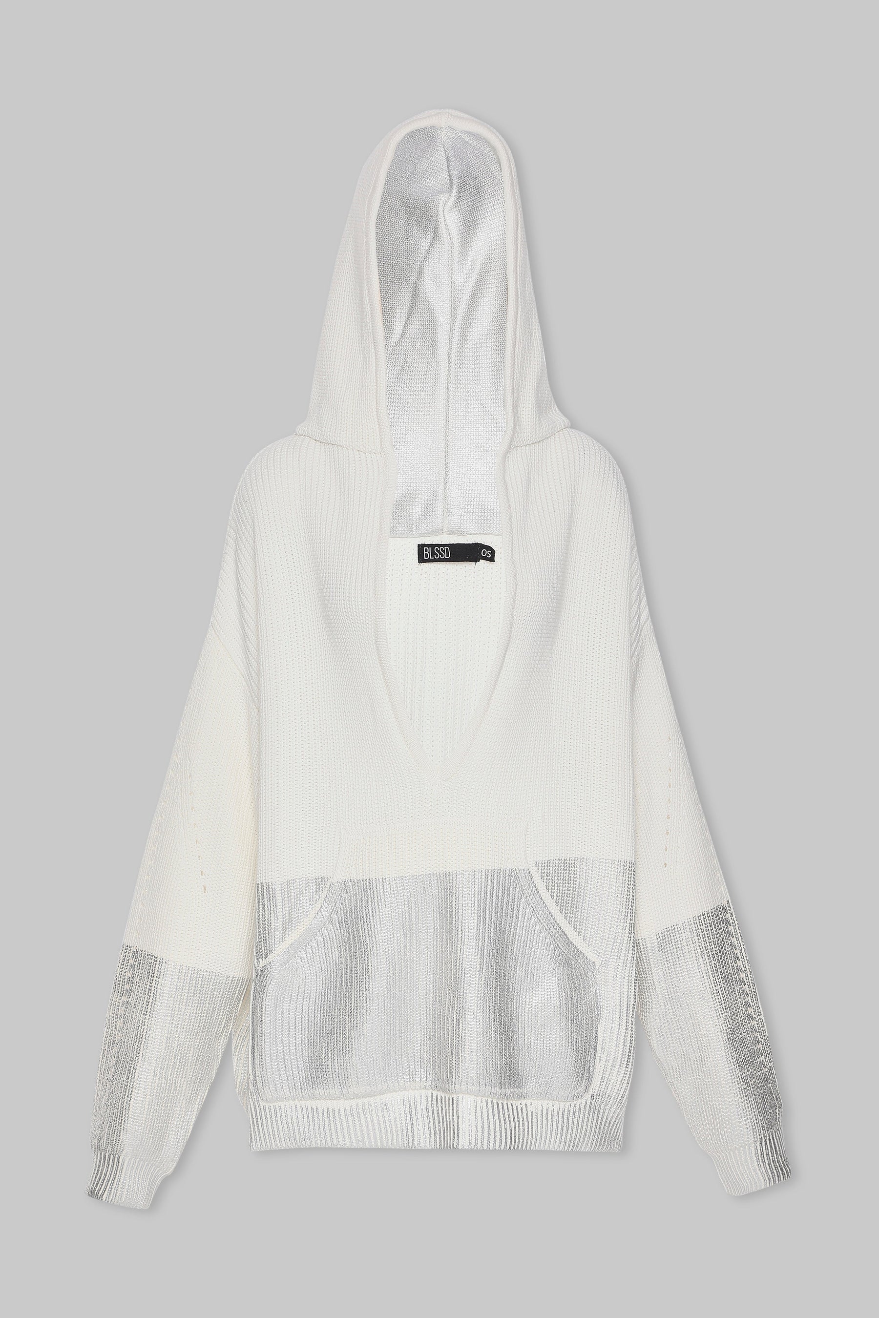 METALLIC EDGE KNIT HOODIE