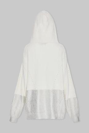 METALLIC EDGE KNIT HOODIE