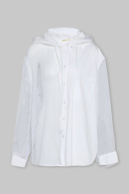 HALF MESH HOODED SHIRT