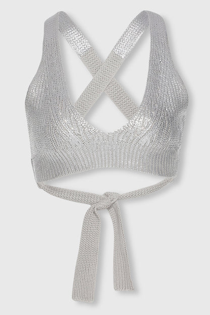 METALLIC EDGE KNIT BRALETTE