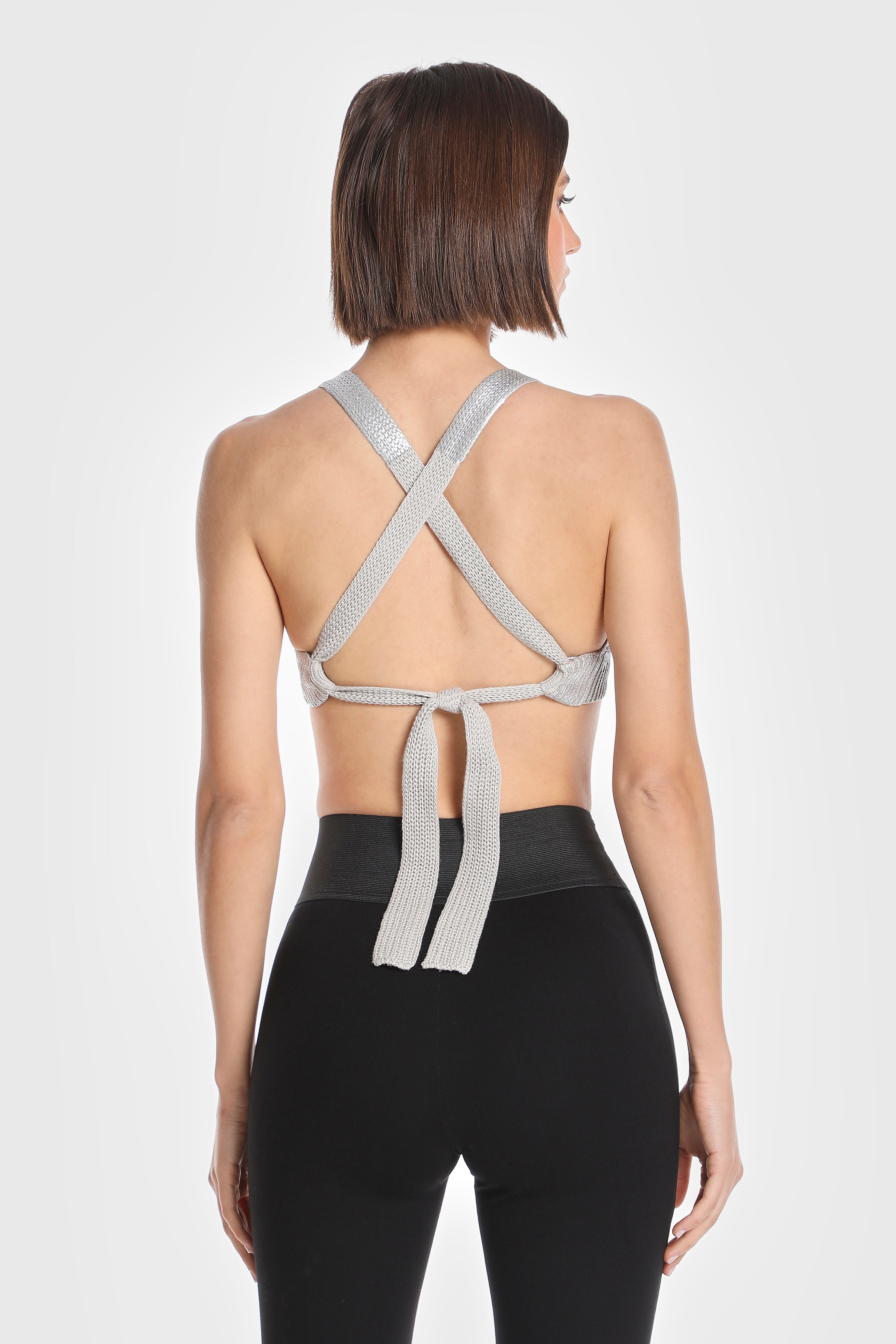 METALLIC EDGE KNIT BRALETTE
