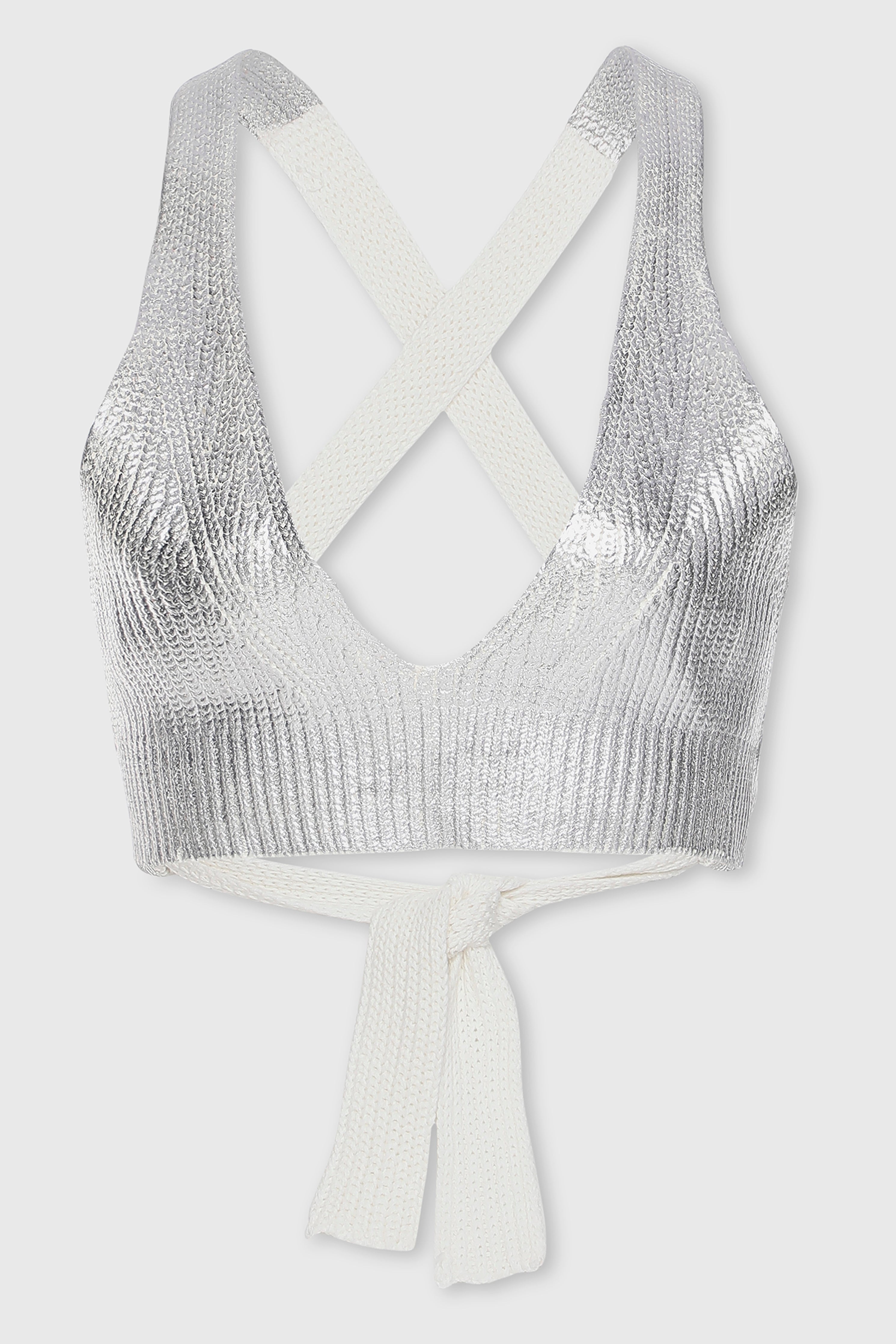 METALLIC EDGE KNIT BRALETTE