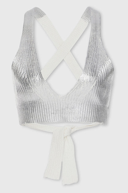 METALLIC EDGE KNIT BRALETTE