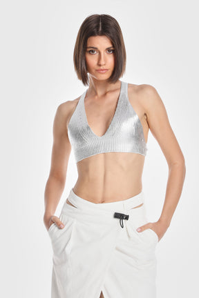 METALLIC EDGE KNIT BRALETTE