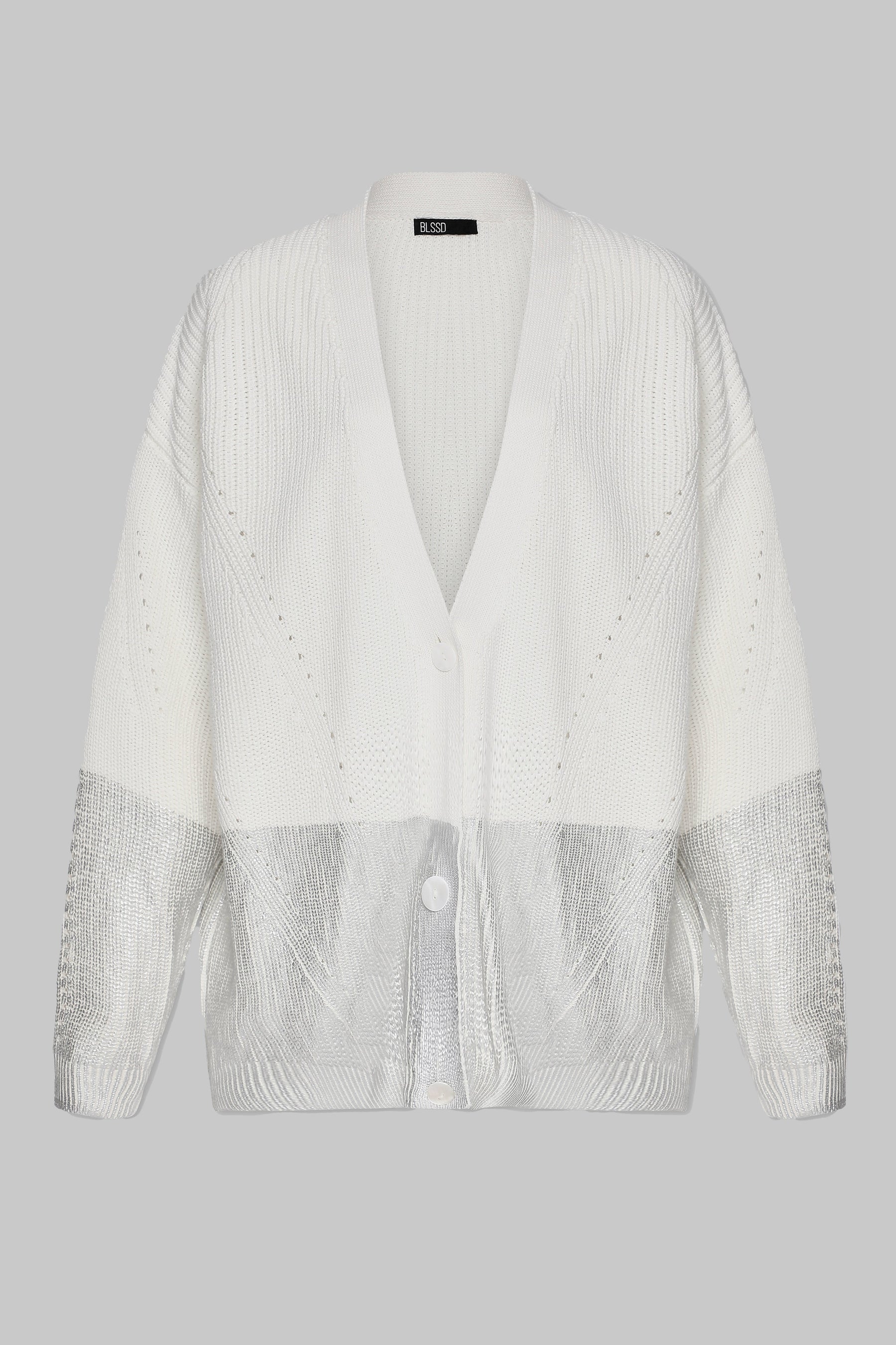 METALLIC EDGE KNIT CARDIGAN