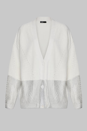 METALLIC EDGE KNIT CARDIGAN