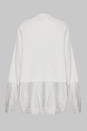 METALLIC EDGE KNIT CARDIGAN
