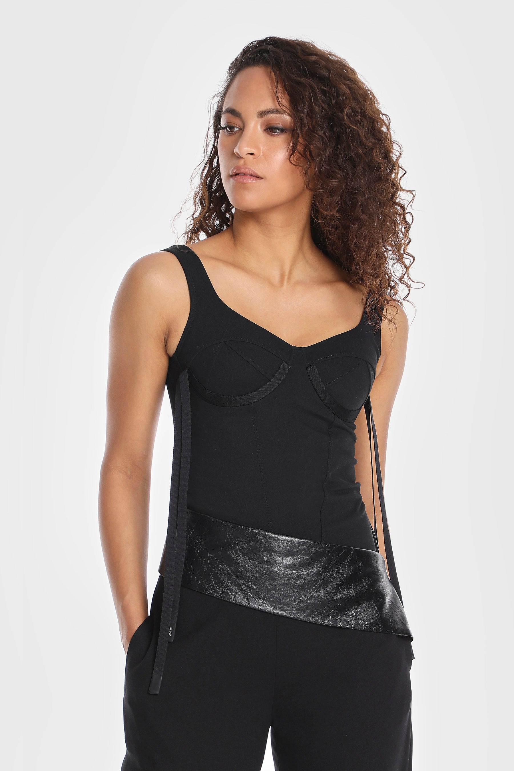 FAUX CORSET TANK W/ BRA LINES