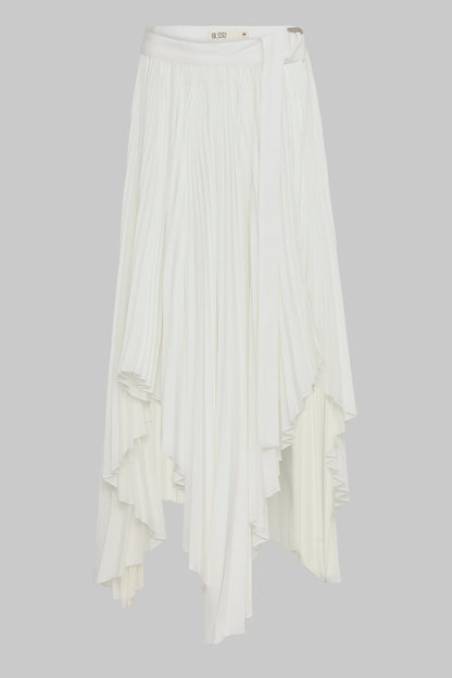 ASYMMETRIC PLEATED WRAP SKIRT