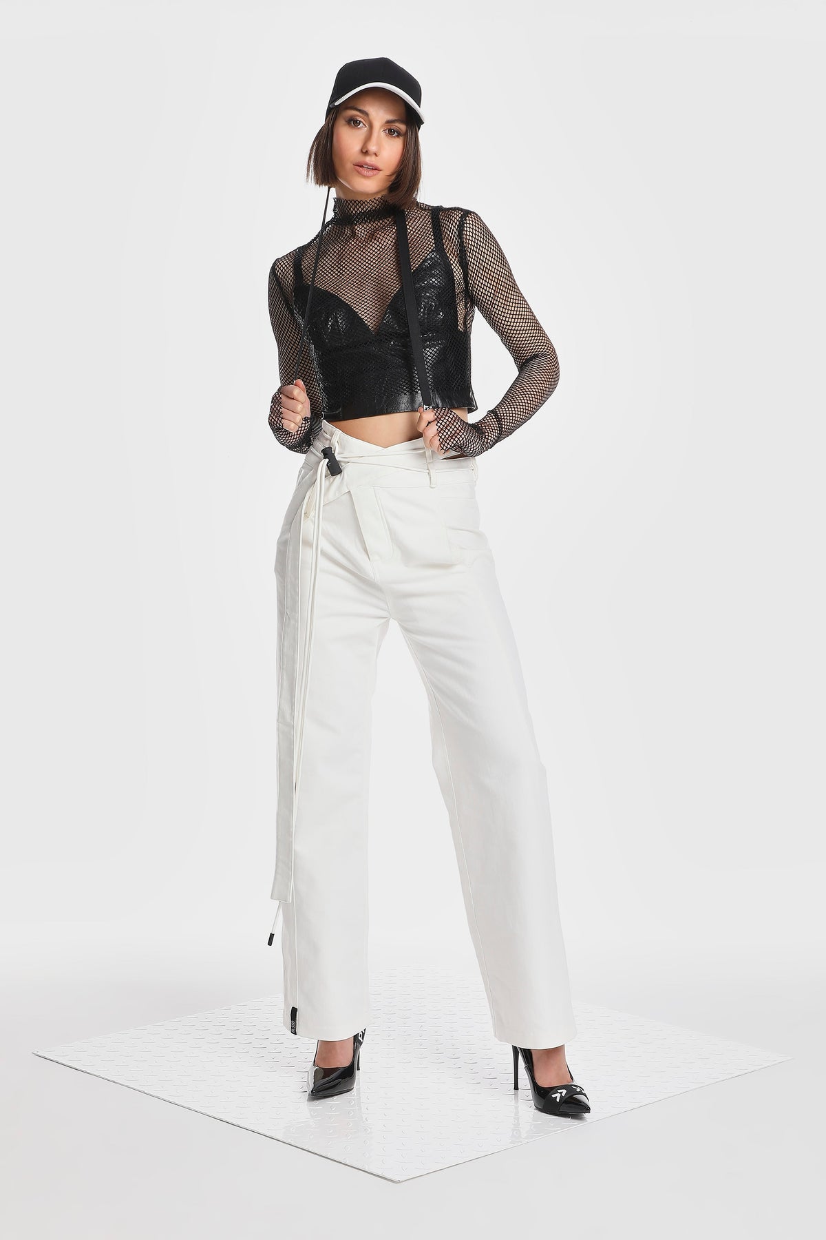 DOUBLE WAIST DENIM PANTS