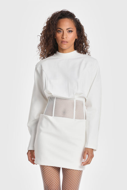 MESH CORSET MINI DRESS