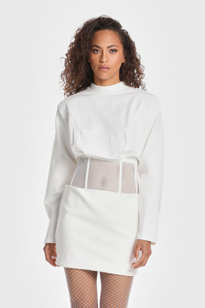 MESH CORSET MINI DRESS