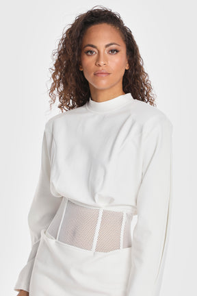 MESH CORSET MINI DRESS