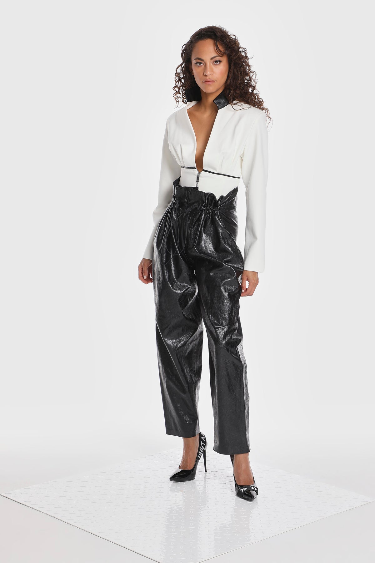 VEGAN LEATHER PARACHUTE PANTS
