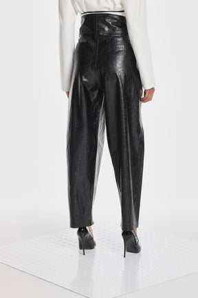 VEGAN LEATHER PARACHUTE PANTS