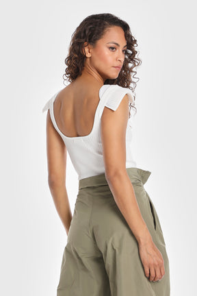 KNIT TANK W/ SHOULDER PADS