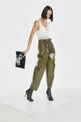 VEGAN LEATHER PARACHUTE PANTS