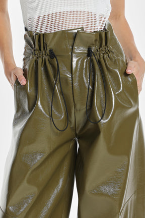 VEGAN LEATHER PARACHUTE PANTS