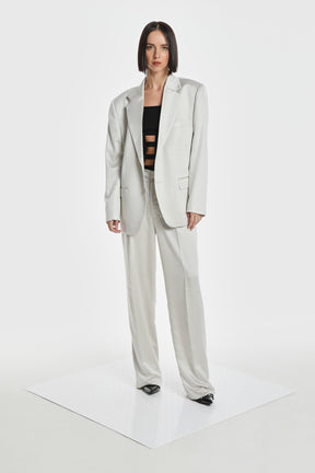 WAIST FOLD SILK PANTS