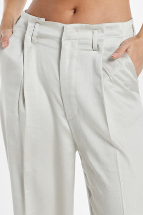 WAIST FOLD SILK PANTS