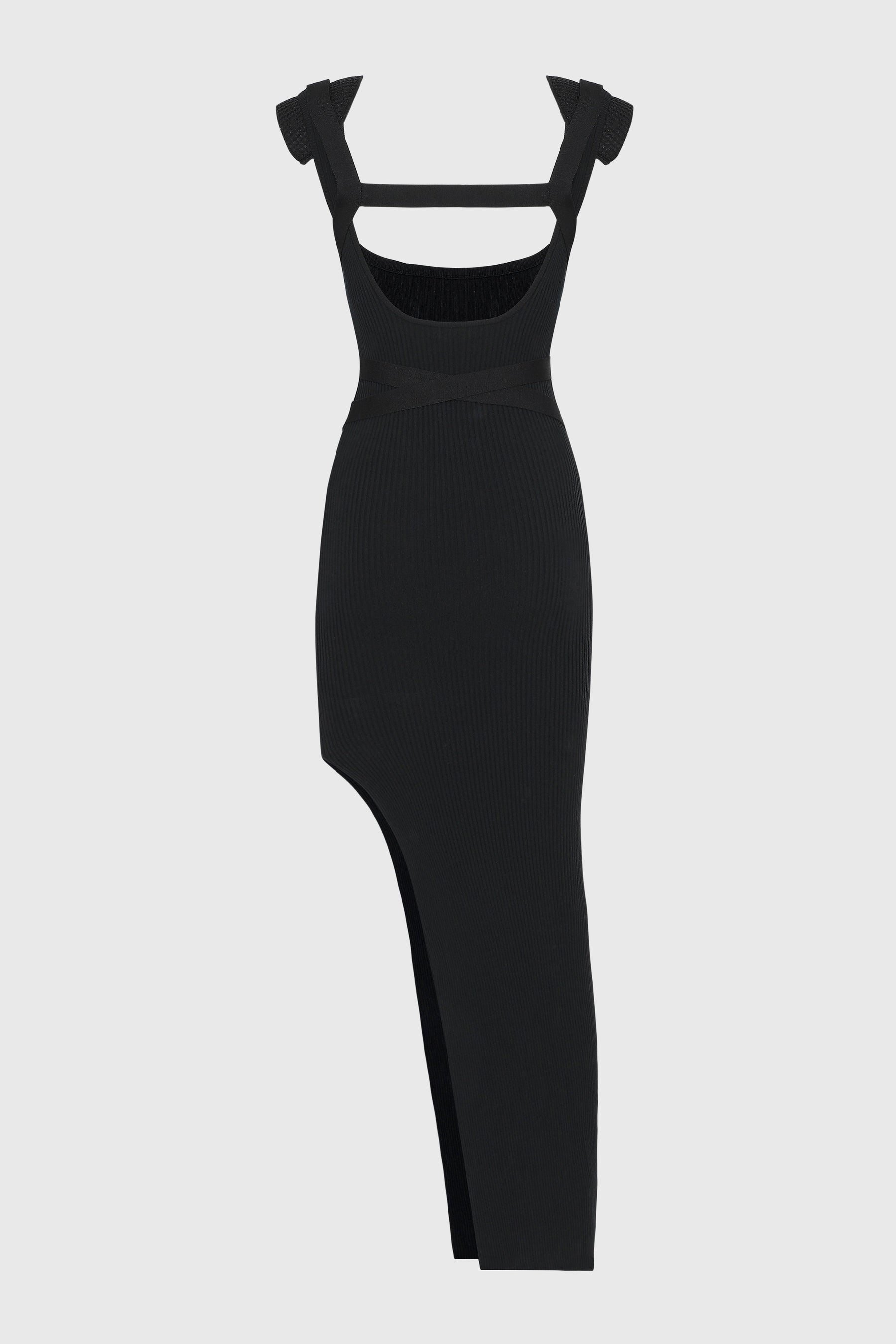 HARNESS KNIT DRESS W/ SHOULDER PADS