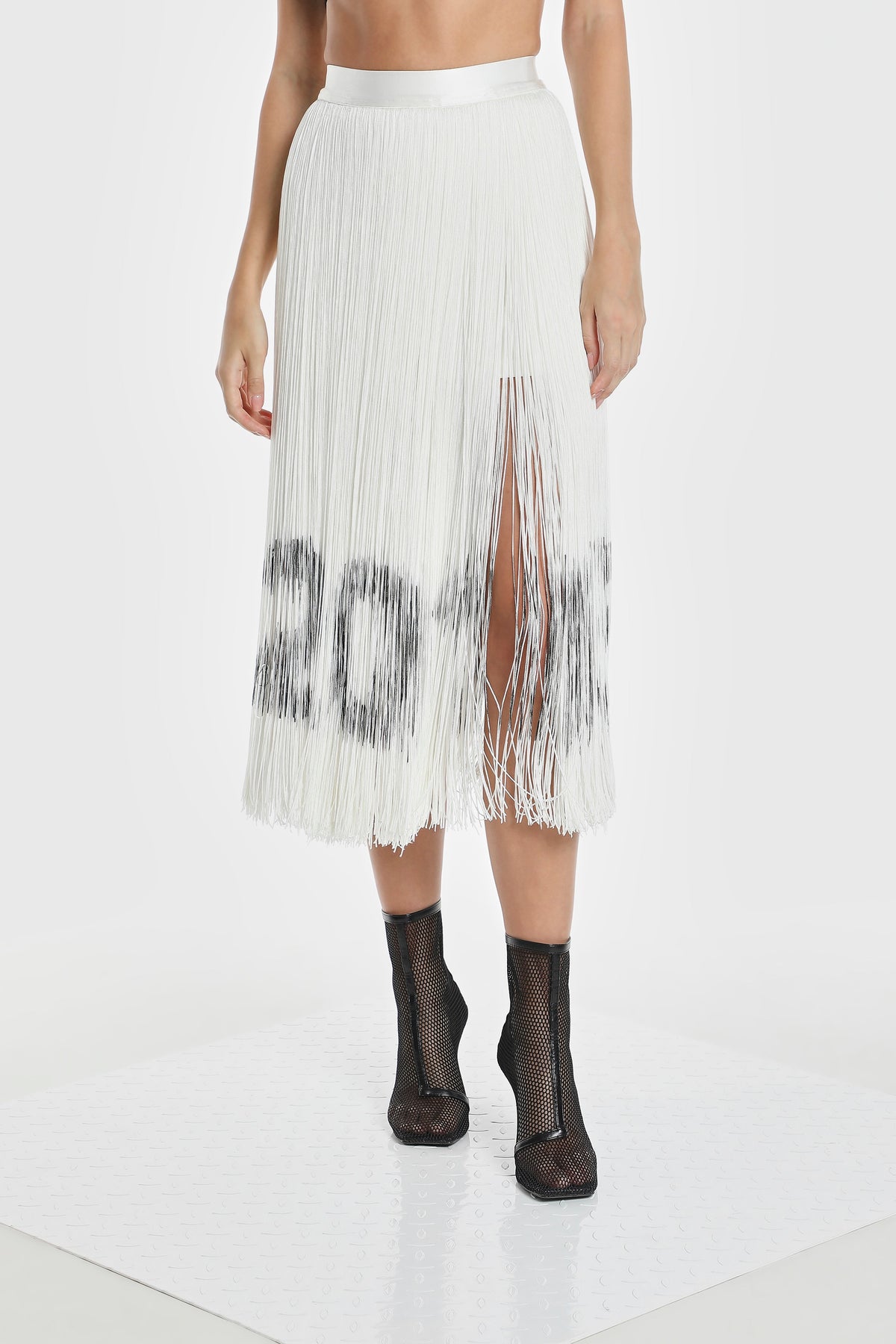 CODE FRINGE MIDI SKIRT