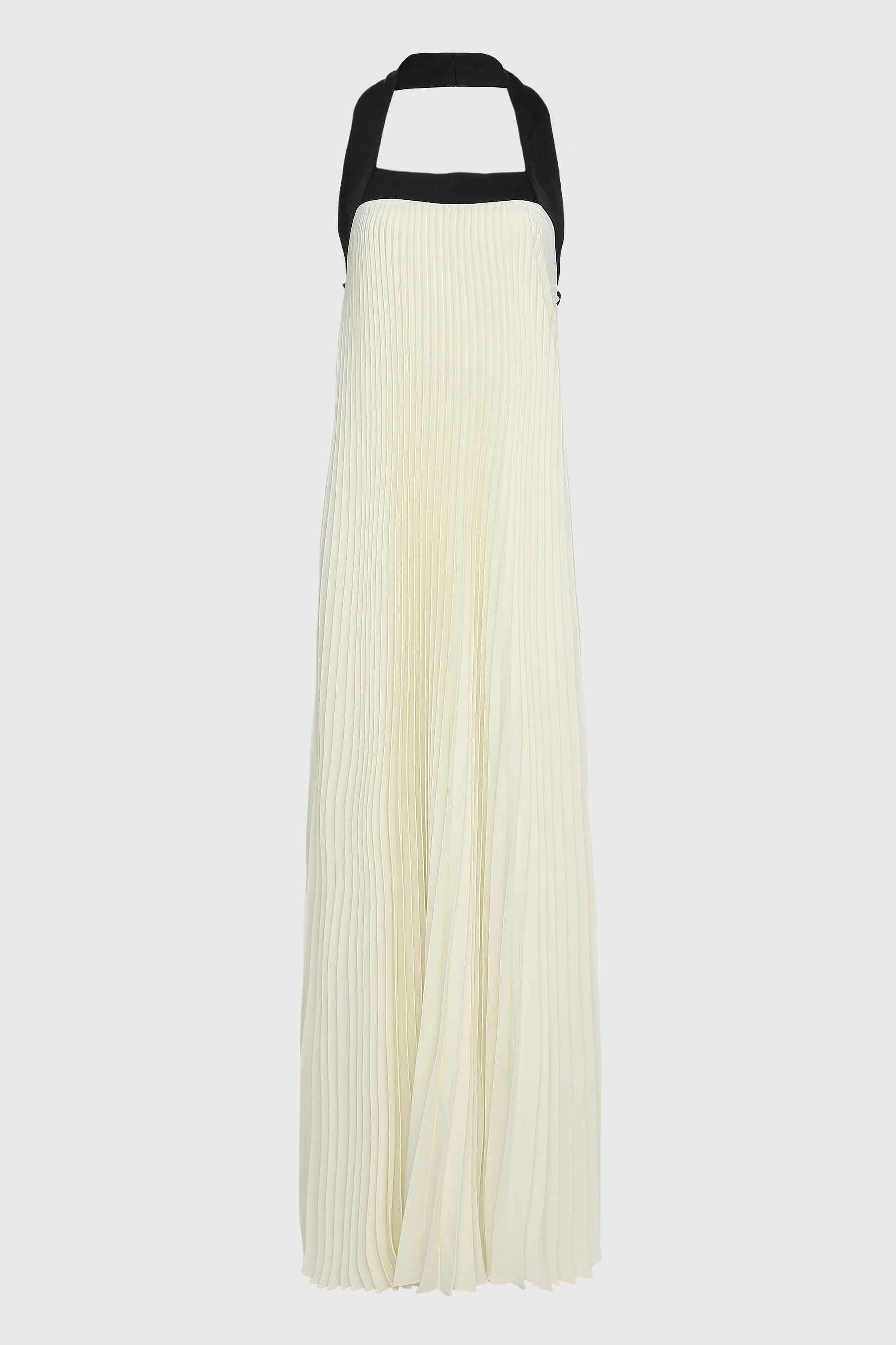 HALTER ACCENT PLEATED DRESS