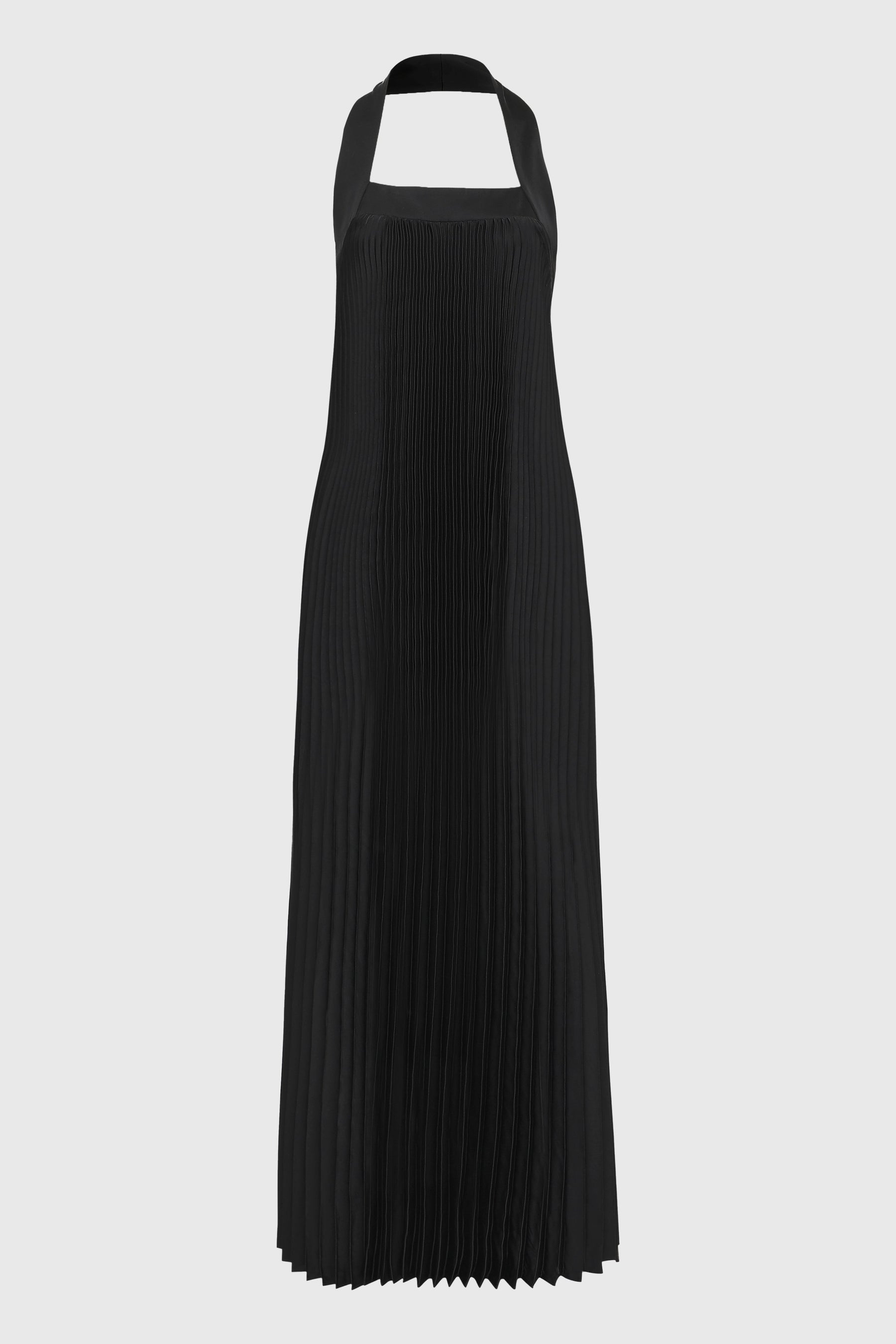 HALTER ACCENT PLEATED DRESS