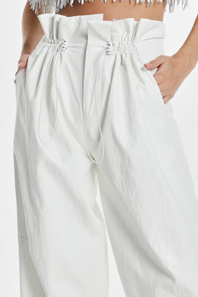 VEGAN LEATHER PARACHUTE PANTS