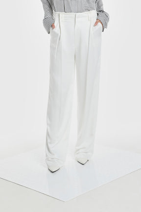 WAIST FOLD SILK PANTS