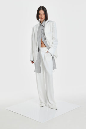 WAIST FOLD SILK PANTS