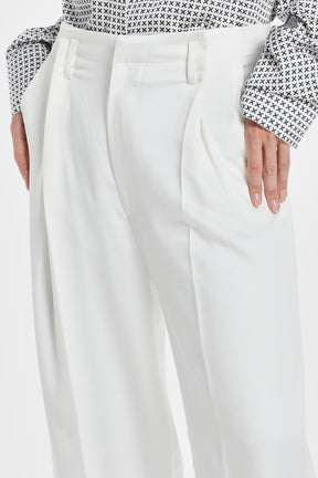 WAIST FOLD SILK PANTS