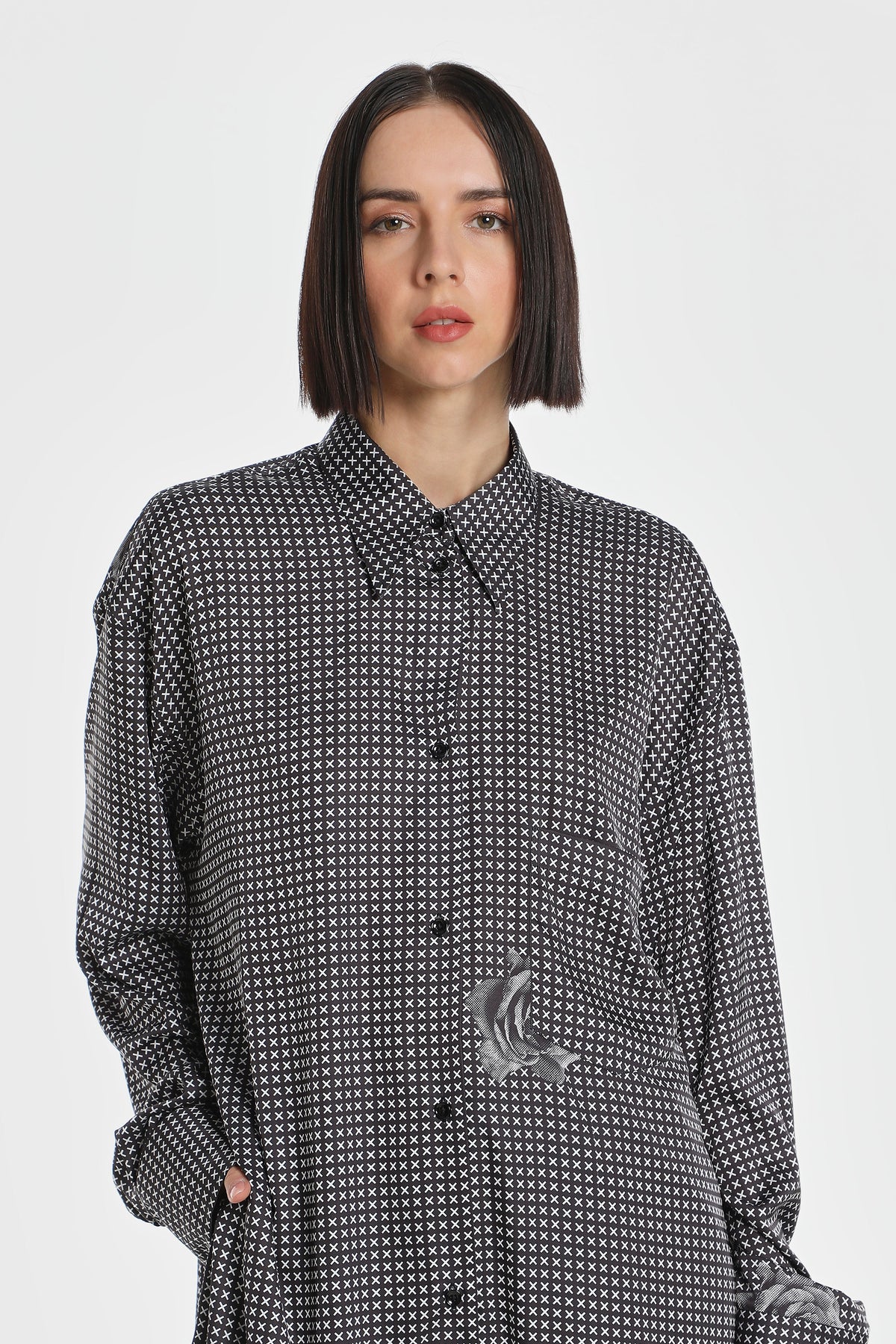 NOT XXX INDUSTRIAL FLOWER SILK SHIRT