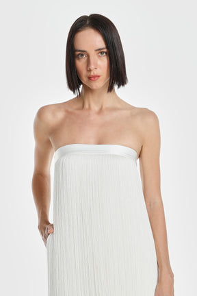 CODE FRINGE STRAPLESS DRESS