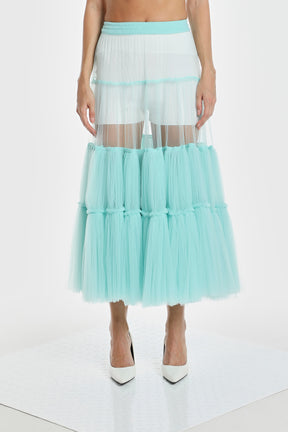 EXTRA VOLUME TIERED TULLE SKIRT