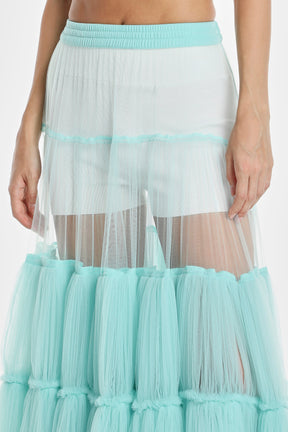 EXTRA VOLUME TIERED TULLE SKIRT