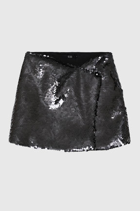 SEOUL SEQUIN SLANTED MINI SKIRT