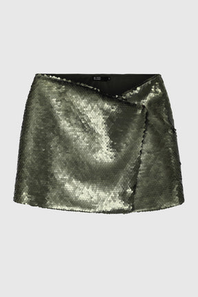 SEOUL SEQUIN SLANTED MINI SKIRT