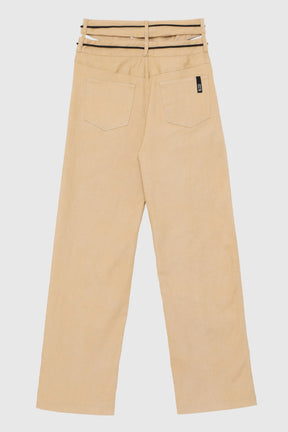 DOUBLE WAIST DENIM PANTS