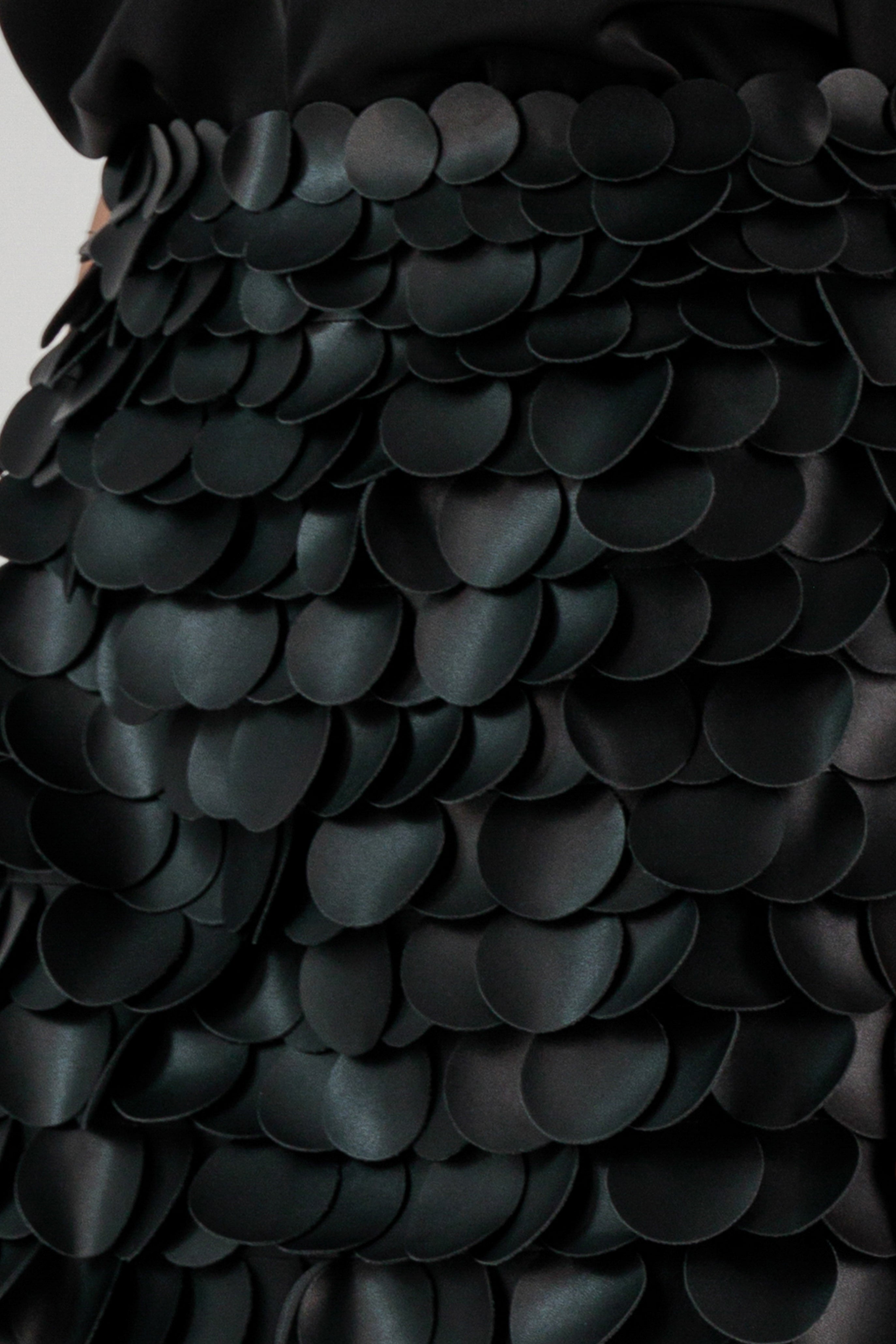 VEGAN LEATHER SEQUIN MINI SKIRT