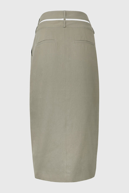 DOUBLE WAIST WRAP SKIRT W/ JUMBO STOPPER