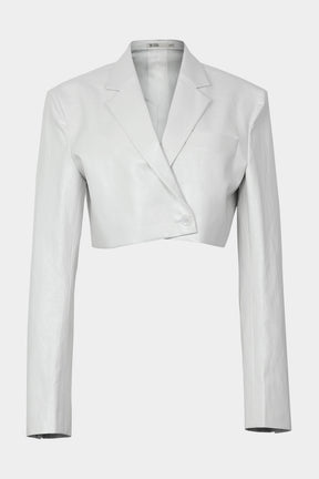 VEGAN LEATHER CROP BLAZER