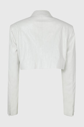 VEGAN LEATHER CROP BLAZER