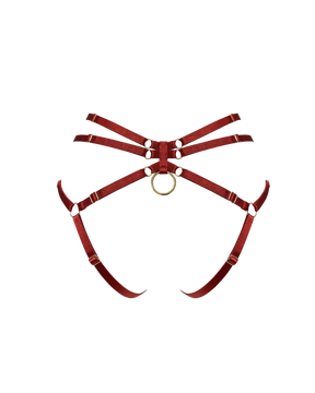 Bordelle Signature Ouvert Harness Brief in Burnt Red