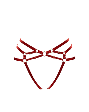 Bordelle Signature Ouvert Harness Brief in Burnt Red