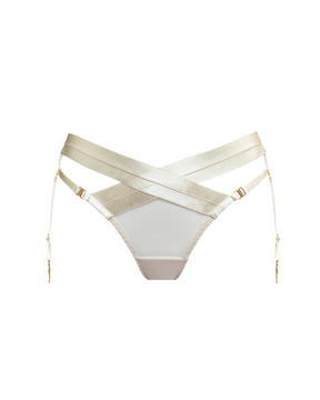 Bordelle Signature Panelled Suspender Brief in Ivory