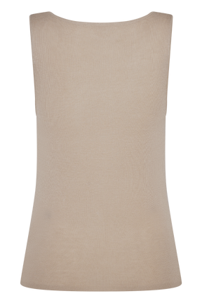 Brenda Draped Front Knit Top - Stone