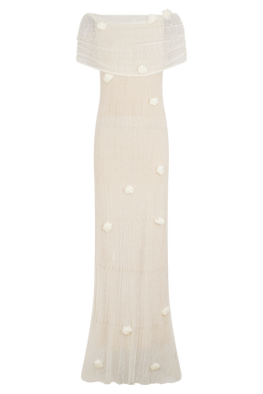 Brynn Orchid Knit Maxi Dress - Ivory