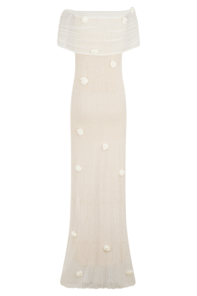 Brynn Orchid Knit Maxi Dress - Ivory