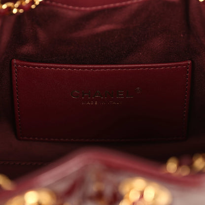 Chanel Mini 25 Hobo Bag Burgundy Patent Lambskin Gold Hardware